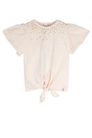 NoNo Zomer t-shirt meisjes Ivoor wit - gebreid - strass steentjes - Kate - thumbnail