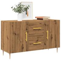 Dressoir 100x36x60 cm bewerkt hout artisanaal eikenkleurig - thumbnail