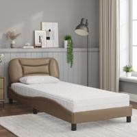 Bed met matras kunstleer cappuccinokleurig 80x200 cm - thumbnail