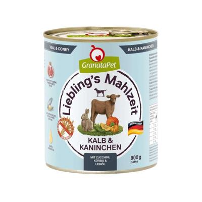 GRANATAPET Liebling's Mahlzeit Veal and coney - natvoer voor honden - 800g