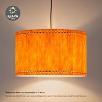 Papieren Gevouwen Lampenkap - Cilindrisch - Oranje - ø40 x 20 cm - E27 fitting - Voor Staande Lamp - Ontworpen voor woonkamer en eetkamer - thumbnail