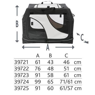 Trixie reismand vario zwart / grijs 99x65x71/61 cm - thumbnail