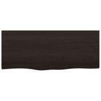 Wastafelblad 100x40x(2-6) cm behandeld massief hout donkerbruin - thumbnail