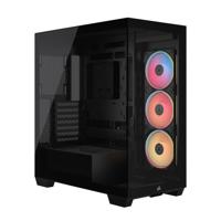 Case per PC - CORSAIR - Mid-Tower in vetro temperato 3500X LXR LINK - 3 ventole RGB a rotore inverso - Nero - thumbnail