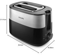 Philips Home HD2516/90 Daily Broodrooster RVS, Zwart - thumbnail