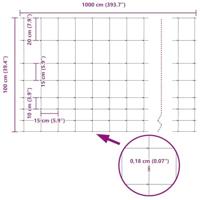 VidaXL Wilde hek warm verzinkt 1000 x 100 x 0,18 cm ijzer - thumbnail