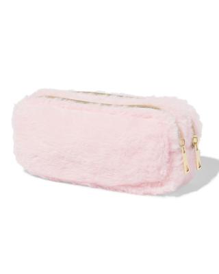 HEMA Etui dubbele rits fluffy roze
