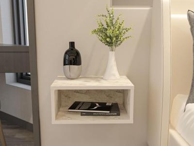 Zwevend nachtkastje DOREX wit marmer Zwevend nachtkastje DOREX wit marmer