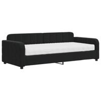 Slaapbank met matras 90x200 cm fluweel zwart - thumbnail