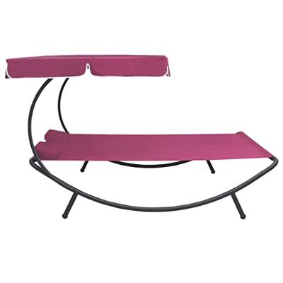 Loungebed met luifel en kussens roze Loungebed met luifel en kussens roze