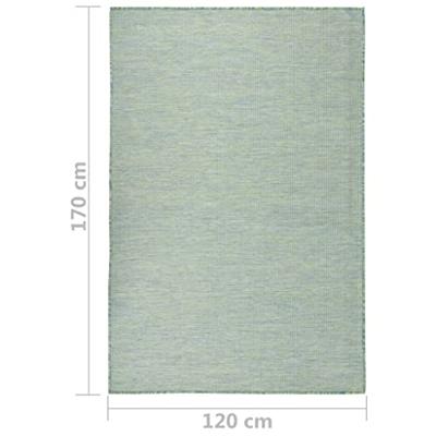 VidaXL Buitenkleed platgeweven 120x170 cm turquoise