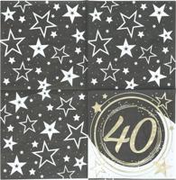 Servetten 40 Jaar Zwart & Goud Chique - thumbnail