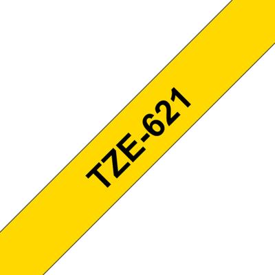 Brother printlintcassette TZE-621 geel/zwart 9 mm