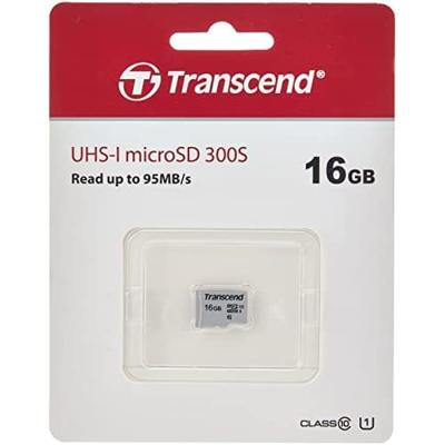 Transcend Premium 300S microSDHC-kaart 16 GB Class 10, UHS-I, UHS-Class 1