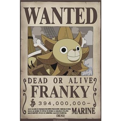 Poster One Piece - Wanted Franky Wano 38x52cm Poster One Piece - Wanted Franky Wano 38x52cm