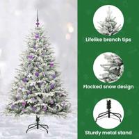 VidaXL Artificial pre-lit kerstboom met ballenset groen 150 cm - thumbnail