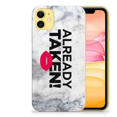 Apple iPhone 11 Siliconen hoesje met naam Already Taken White Apple iPhone 11 Siliconen hoesje met naam Already Taken White