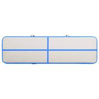 VidaXL Gymnastiekmat met pomp opblaasbaar 800x100x20 cm pvc blauw - thumbnail