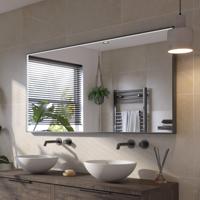 Ben Oblon spiegel met LED verlichting en anti-condens 160x80 cm Mat Zwart - thumbnail