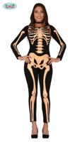 Skeleton Jumpsuit Halloween Dames - thumbnail