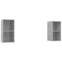 Tv-wandmeubelen 2 st spaanplaat betongrijs - thumbnail