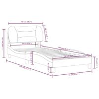 Bedframe met LED zonder matras 90x200 cm stof crèmekleurig - thumbnail