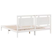 Bedframe extra lang zonder matras massief hout wit 200x210 cm - thumbnail