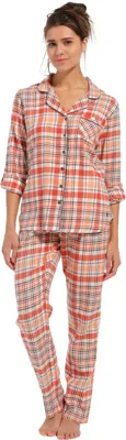Doorknoop pyjama roze geruit Suzanne Doorknoop pyjama roze geruit Suzanne