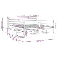 Bedframe zonder matras massief grenenhout wasbruin 180x200 cm - thumbnail