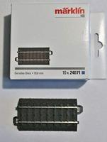 H0 Märklin C-rails (met ballastbed) 24071 Rechte rails 70.8 mm 10 stuk(s) - thumbnail