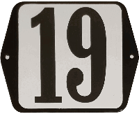 Huisnummer naambordje standaard 15x12 cm nummer 19 - Warentuin mix - thumbnail