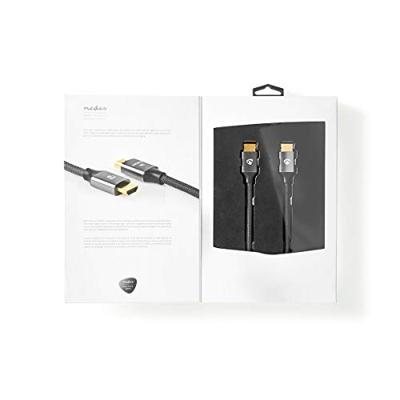 Ultra High Speed HDMI-Kabel | HDMI-Connector - HDMI-Connector | Gun Metal Grey | Gevlochten Kabel | 2,0 m