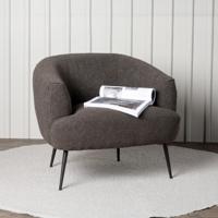 Nohr Fauteuil 'Thornton' Bouclé, kleur Donkergrijs - thumbnail