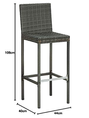 Tuinbarkrukken met kussens 4 st poly rattan grijs Tuinbarkrukken met kussens 4 st poly rattan grijs