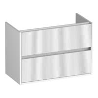 Brauer Adore Wavy - Onderkast Ondiep - 80 cm - met 2 Softclose Lades Greeploos en 1 Sifon Uitsparing - Mat Wit - thumbnail