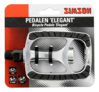 Simson Pedalen set elegant 9/16 inch zilver/zwart - thumbnail
