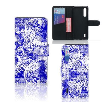 Telefoonhoesje met Naam Xiaomi Mi 9 Lite Angel Skull Blauw Telefoonhoesje met Naam Xiaomi Mi 9 Lite Angel Skull Blauw