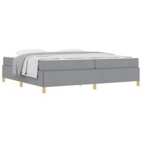 Boxspring bed Anders Lichtgrijs en Wit 200 x 200 cm Stof - thumbnail