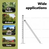 VidaXL Afrasteringspaal zilver 10 x 0,6 m (25 mm gaas) staal - thumbnail