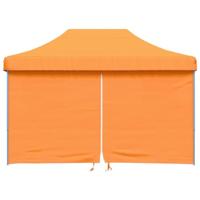 Partytent inklapbaar pop-up met 4 zijwanden oranje - thumbnail