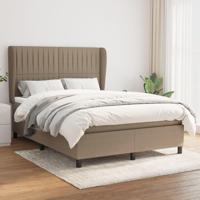 Boxspring met matras stof taupe 140x190 cm - thumbnail