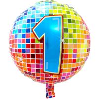 1 jaar Birthday Blocks folieballon - 43 cm - thumbnail