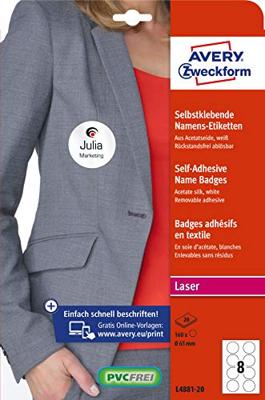 Avery-Zweckform L4881-20 Naamplaatje Kennzeichnungsetiketten (b x h) 65 mm x 65 mm 160 stuk(s) - thumbnail
