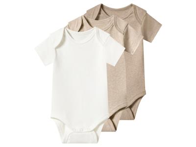 lupilu Set van 3 baby rompers (Beige, 62/68) lupilu Set van 3 baby rompers (Beige, 62/68)