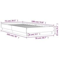 Bedframe met LED-verlichting gerookt eikenkleurig 75x190 cm - thumbnail