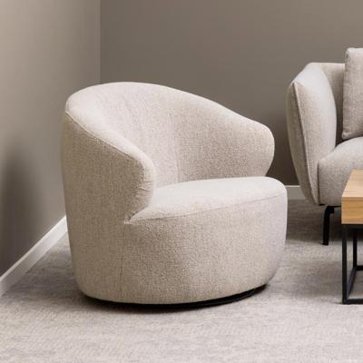 Bendt Draaibare Fauteuil 'Breah' Bouclé, kleur Beige Bendt Draaibare Fauteuil 'Breah' Bouclé, kleur Beige