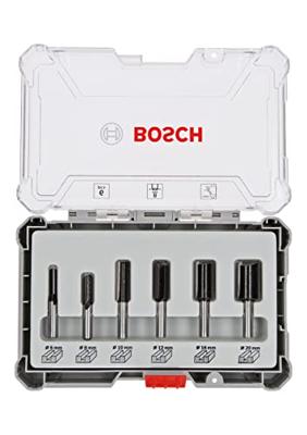 Bosch Accessoires 6-delige rechte freesset - schachtdiameter 8 mm - 2607017466 Bosch Accessoires 6-delige rechte freesset - schachtdiameter 8 mm - 2607017466