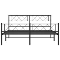 Bedframe met hoofd- en voeteneinde metaal zwart 120x200 cm - thumbnail