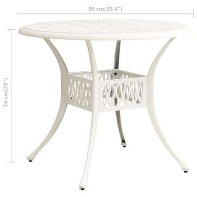 VidaXL Tuintafel 90x90x74 cm gietaluminium wit
