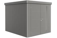 Biohort Neo 3B metalen tuinhuis kwartsgrijs 236x292 cm met dubbele deur- Plat dak- Metaal- Biohort - thumbnail